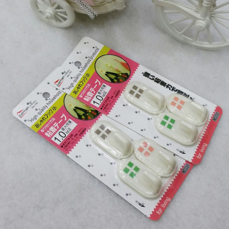 强力粘钩3个装中号钩厨房浴室挂钩门后瓷砖强力无痕挂钩