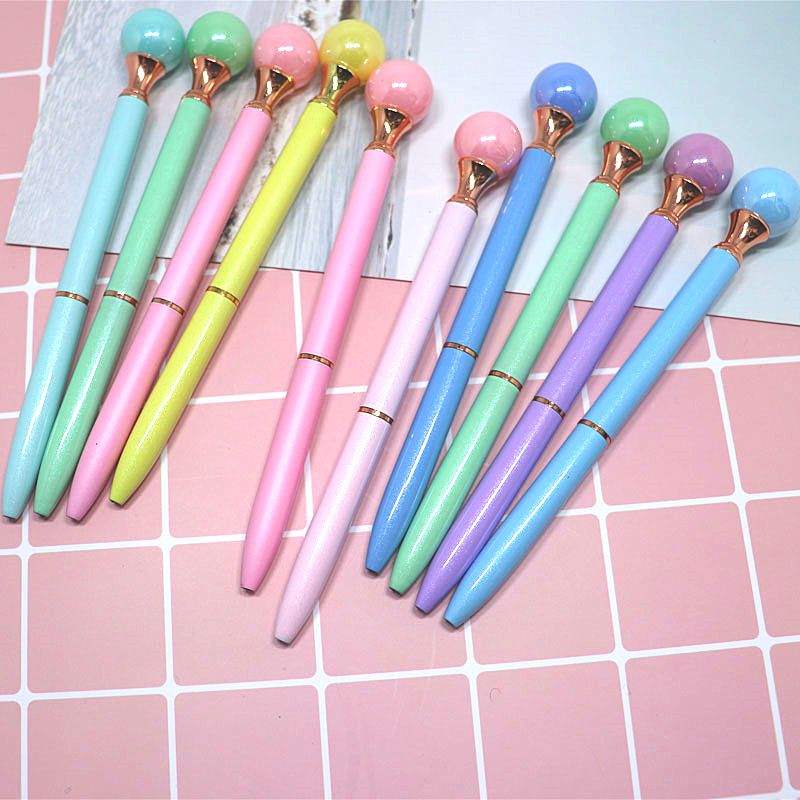 厂家直销马卡龙珍珠笔 金属圆珠笔 创意礼品笔产品图