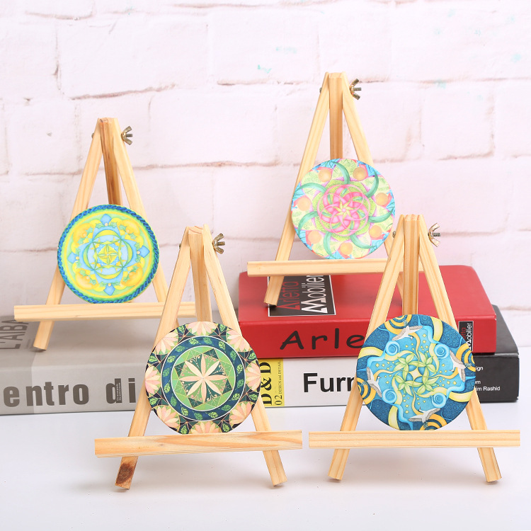 Circular absorbent coasters, thickened, ironing, skid resistant, high temperature placemat printed European cork coasters thumbnail