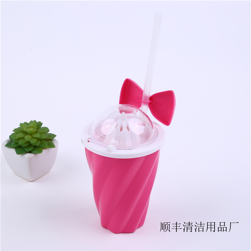 水杯吸管杯蝴蝶结糖果粉色可爱卡通杯子国民老公李溪芮乔安好同款