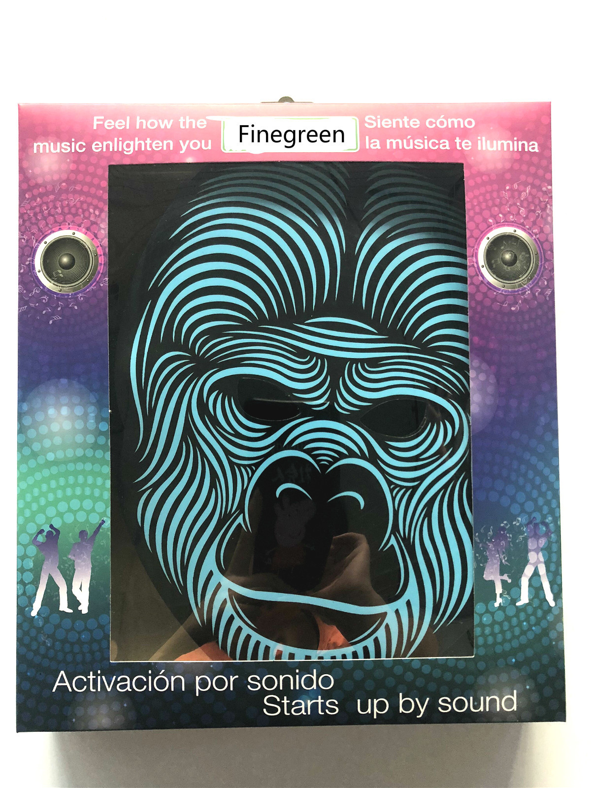Street dance party Halloween voice-controlled luminous mask EL cold light mask can be customized in color box