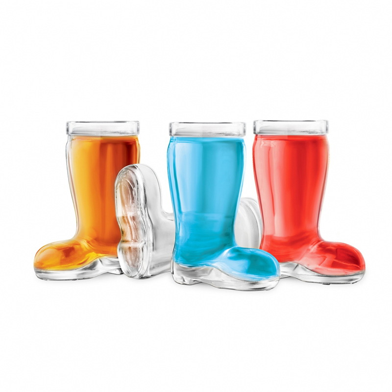 Creative 4pcs boot glass Wine glass Vodka rain boot glass for bar shot glass
