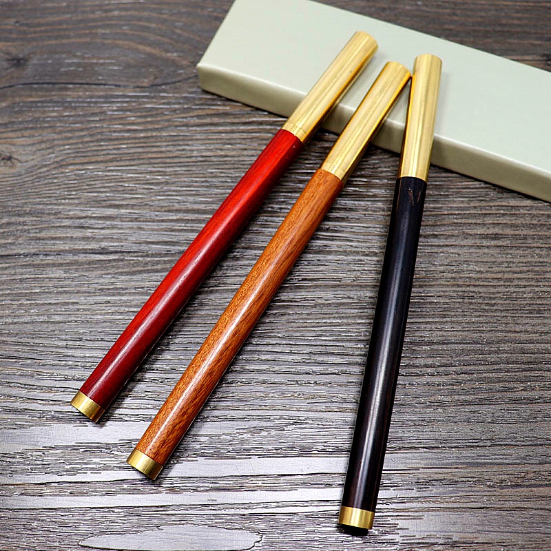厂家直销原色竹木笔 匠心之笔 木质黄铜笔 手工制作