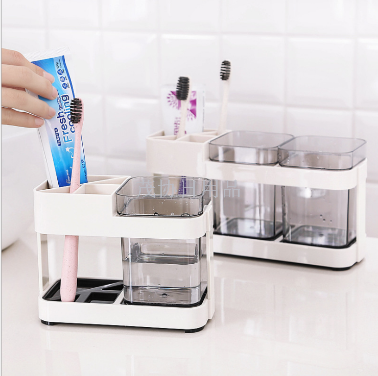 Creative toothbrush holder Wash set double gargle cup tooth holder couple toothpaste holder toilet storage holder