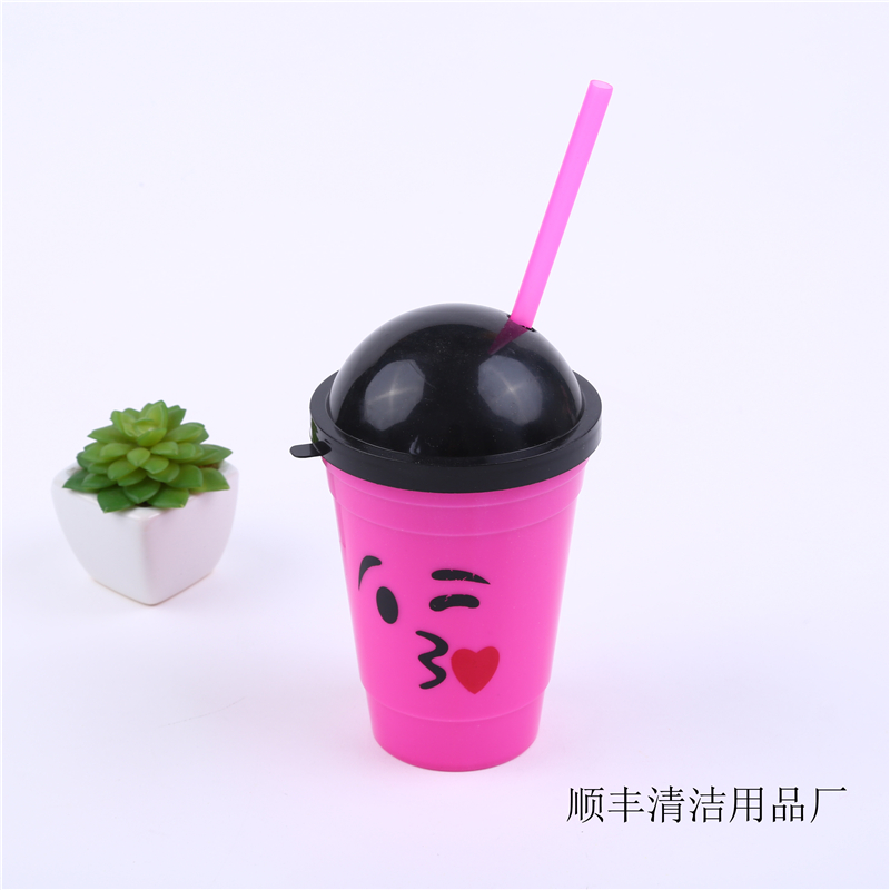 饮料瓶果汁杯塑料创意一次性大便杯塑料带盖新款包邮造型杯奶茶杯