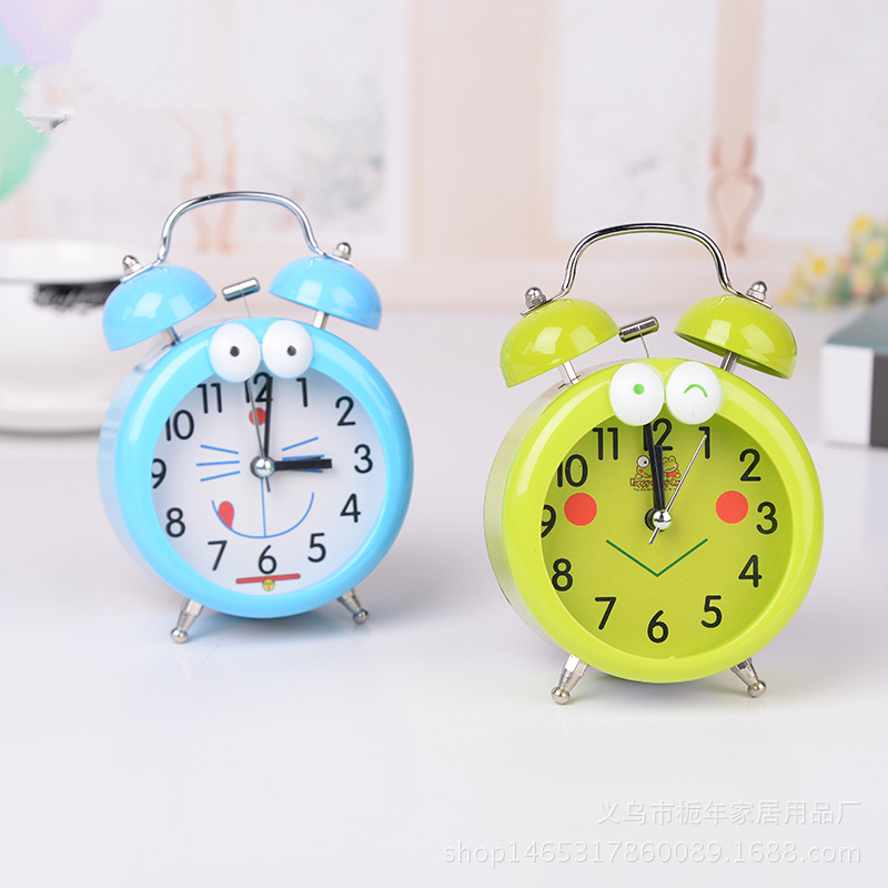 打铃闹钟静音扫秒儿童闹钟卡通闹钟学生床头钟厂家批发
