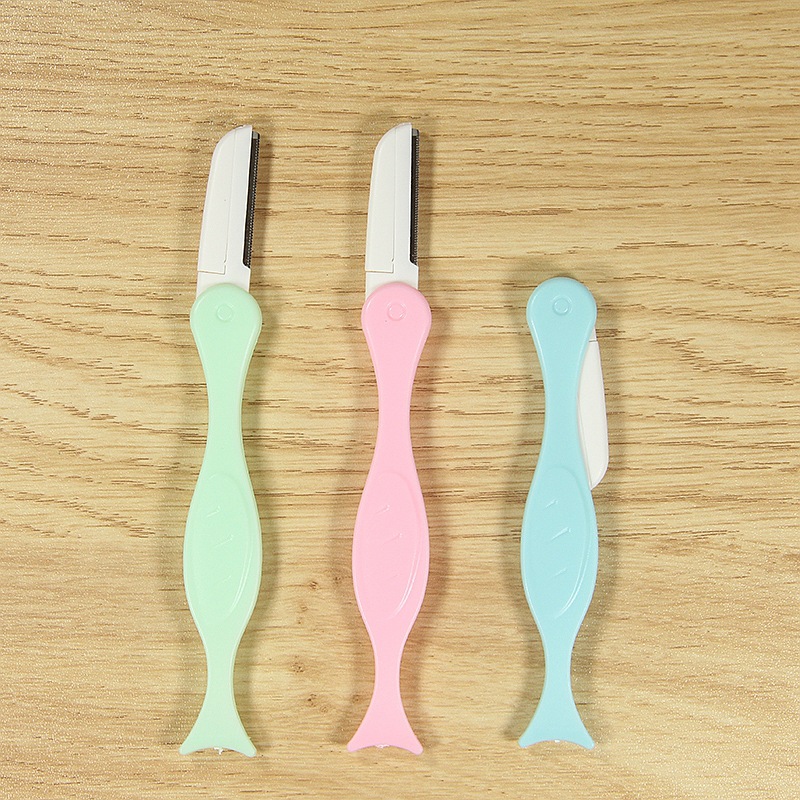 Micro folding eyebrow shaving knife, eyebrow trimming tool, novice eyebrow shaving blade, color makeup tool details Picture