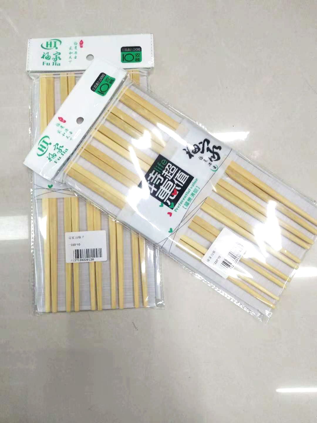 福家白筷子家用中式竹筷子10双装家庭装带竹筷子批量采购产品图