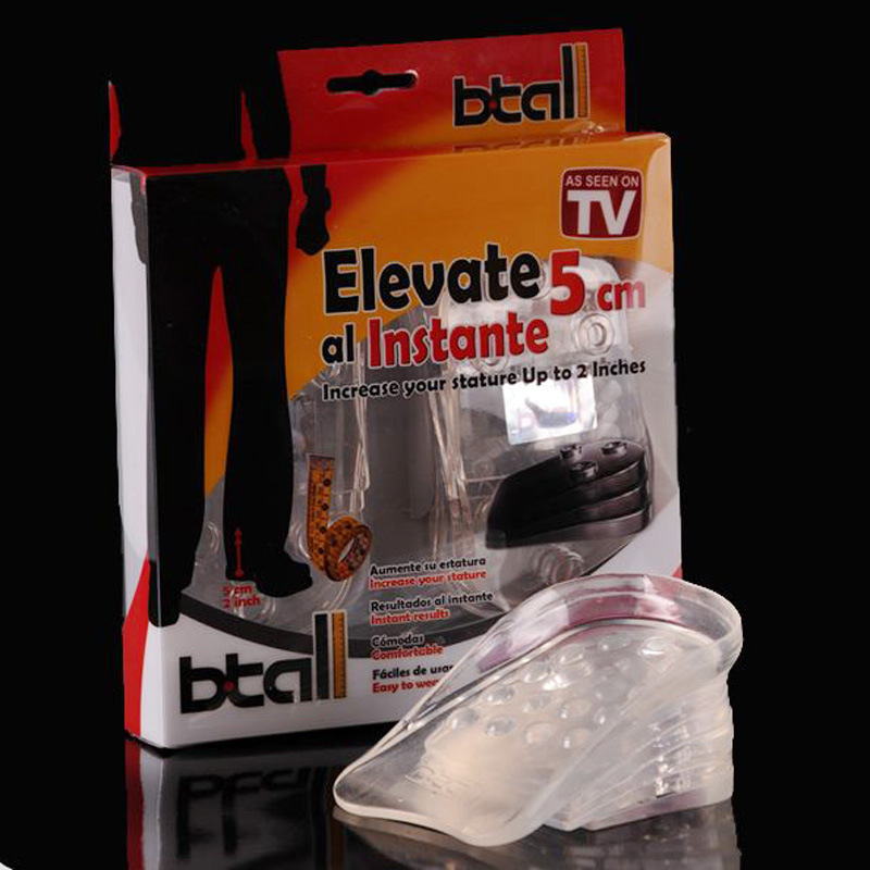 Btall new Elevate silicone Elevate heel pad transparent invisible color box