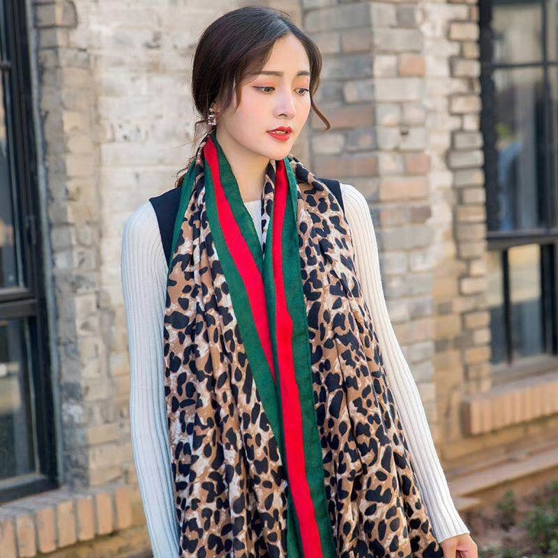 New Ladies European And American Fashion Leopard Print Scarf Specification drawing
