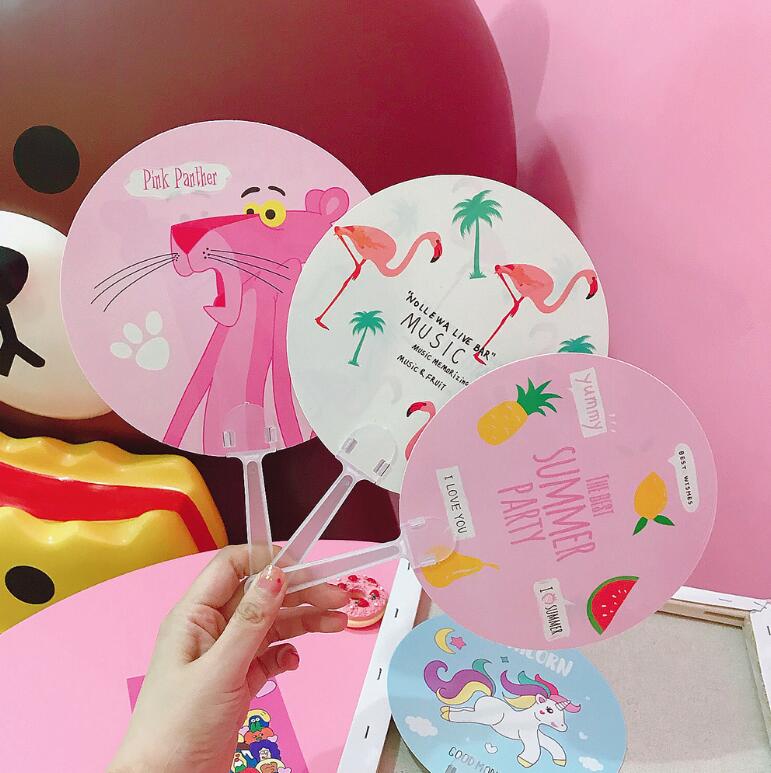 Cartoon fan small fan advertising fan hand fan pp fan custom