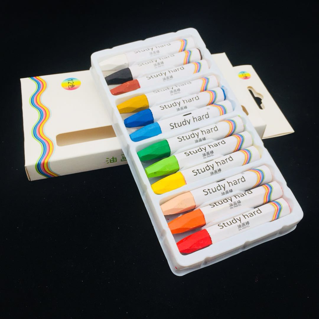 Studyhard stationery original brand 12 colors can be processed customized printing oil painting stick color brush crayons thumbnail