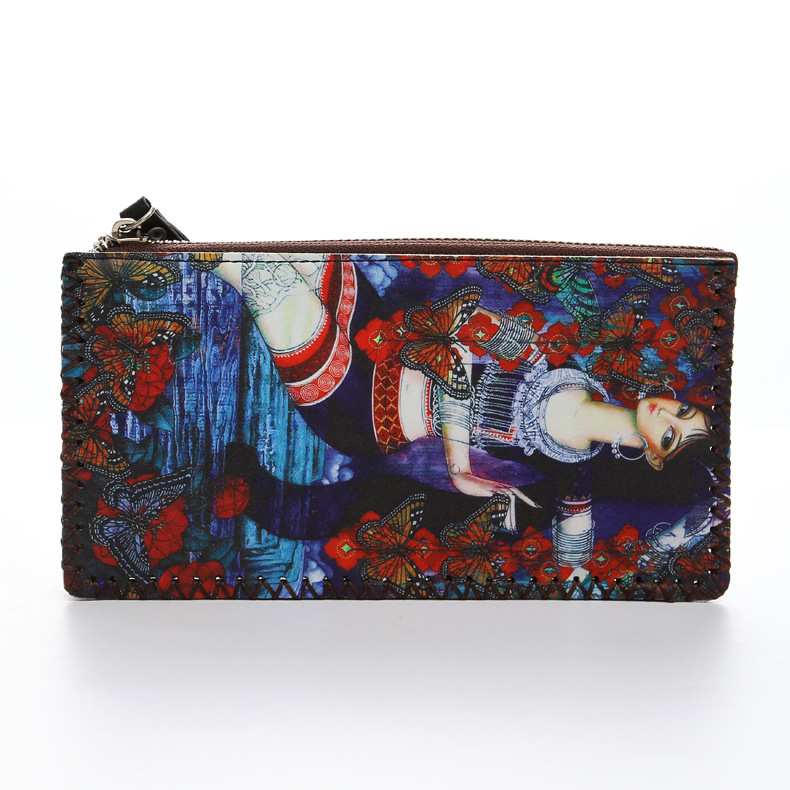 New Folk Style Handmade Wallet Zippered Wallet Large Space for Mobile Phone Handmade Wallet is a hot seller details Picture