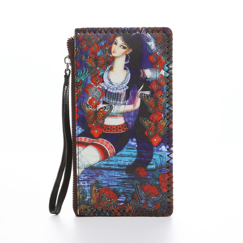 New Folk Style Handmade Wallet Zippered Wallet Large Space for Mobile Phone Handmade Wallet is a hot seller full figure