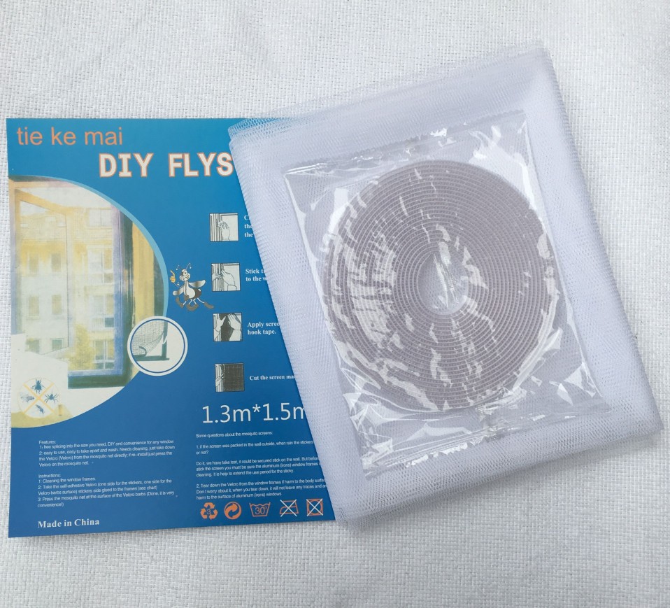 Invisible mosquito screen self-adhesive window screen comes with Velcro