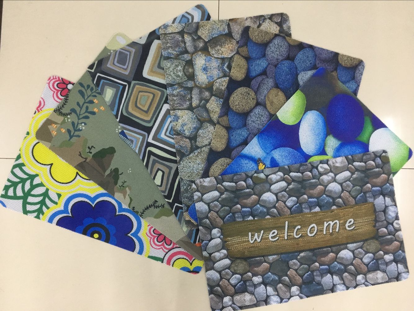 PVC honeycomb printed pad, 3D digital printed pad, high-definition stereoscopic printed pad, spray-painted indy pad, foot pad Application Scenario