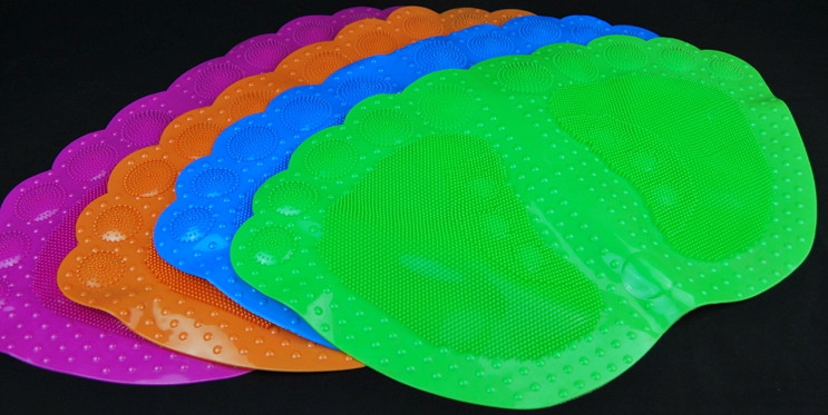New best-selling solid color/transparent small foot bathroom mat, bathroom massage mat, anti-slip mat, PVC bathroom foot mat full figure