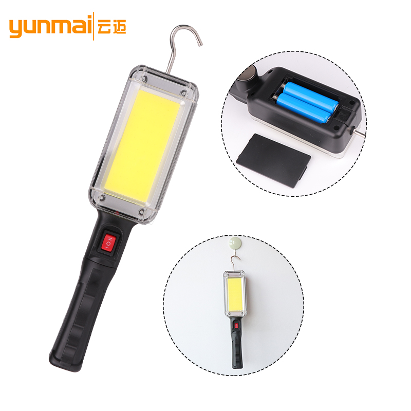 Transfronterizo nuevo USB recargable COB LED luz de trabajo brillante con imán luz de trabajo removible gancho linterna