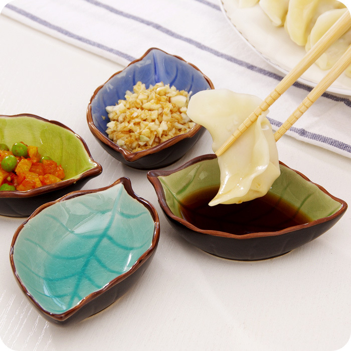 A95 Japanese ice crack shaft leaf ceramic seasoning dish Kitchen multi-purpose seasoning dish restaurant front dish flavor dish