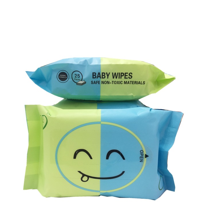 婴儿湿巾厂家批发 25抽湿纸巾便携式 宝宝手口湿巾纸细节图