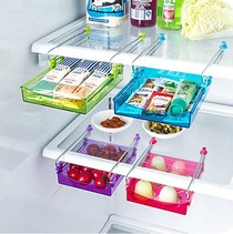 E7 Multi-functional bright color pumping chute refrigerator storage box Sundry storage rack Multi-functional desktop storage box