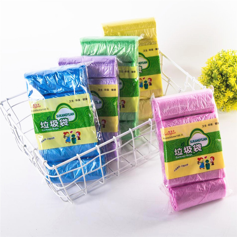 优质彩色垃圾袋厂家 点断式一次性垃圾袋 5卷100只批发
