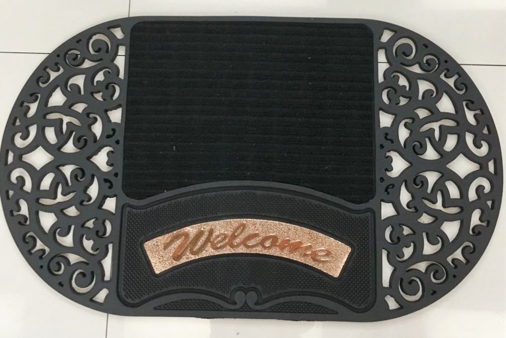Elliptical rubber welcome mat hollow out mat PVC door mat floor mat non-slip mat household mat