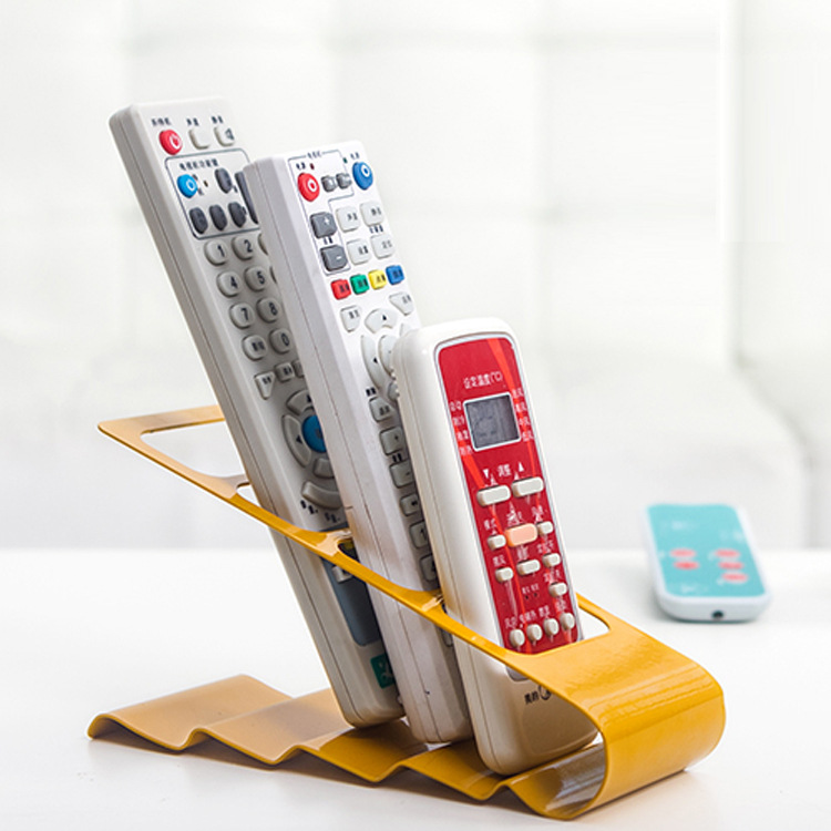 E27铁艺四格遥控器收纳架桌面电视空调遥控器收纳座收纳盒实用