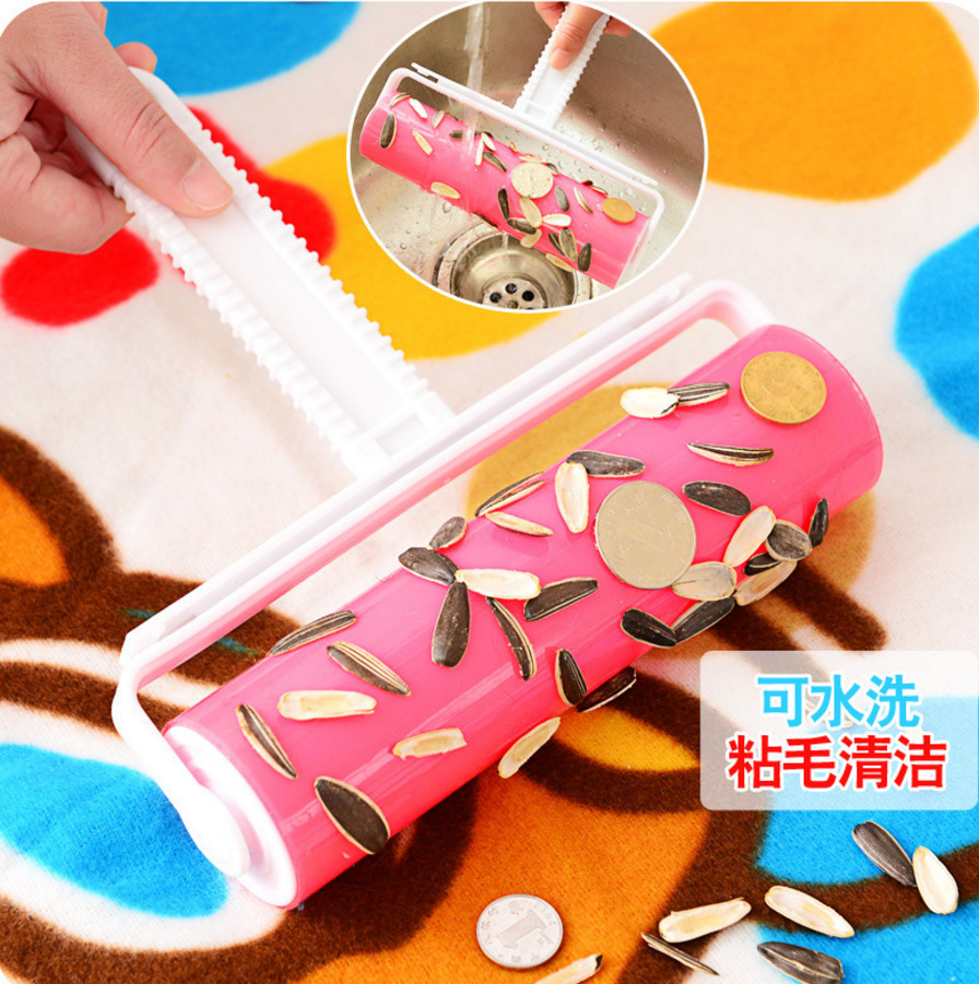 可水洗滚筒粘毛器粘毛滚筒衣物除尘器滚刷吸衣服沾毛刷 大号产品图