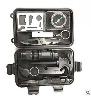 Outdoor camping multi-functional Kit SOS outdoor self-help survival kit box first aid box emergency supplies full figure