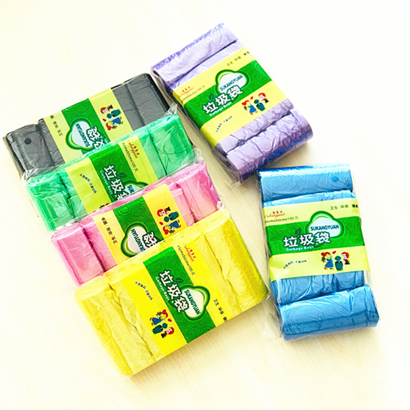 优质彩色垃圾袋厂家 点断式一次性垃圾袋 5卷100只批发细节图