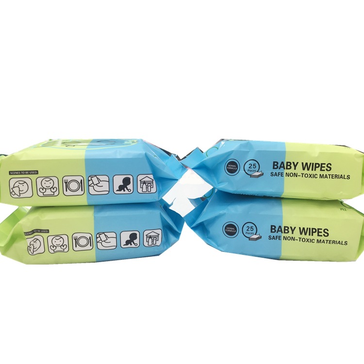婴儿湿巾厂家批发 25抽湿纸巾便携式 宝宝手口湿巾纸产品图