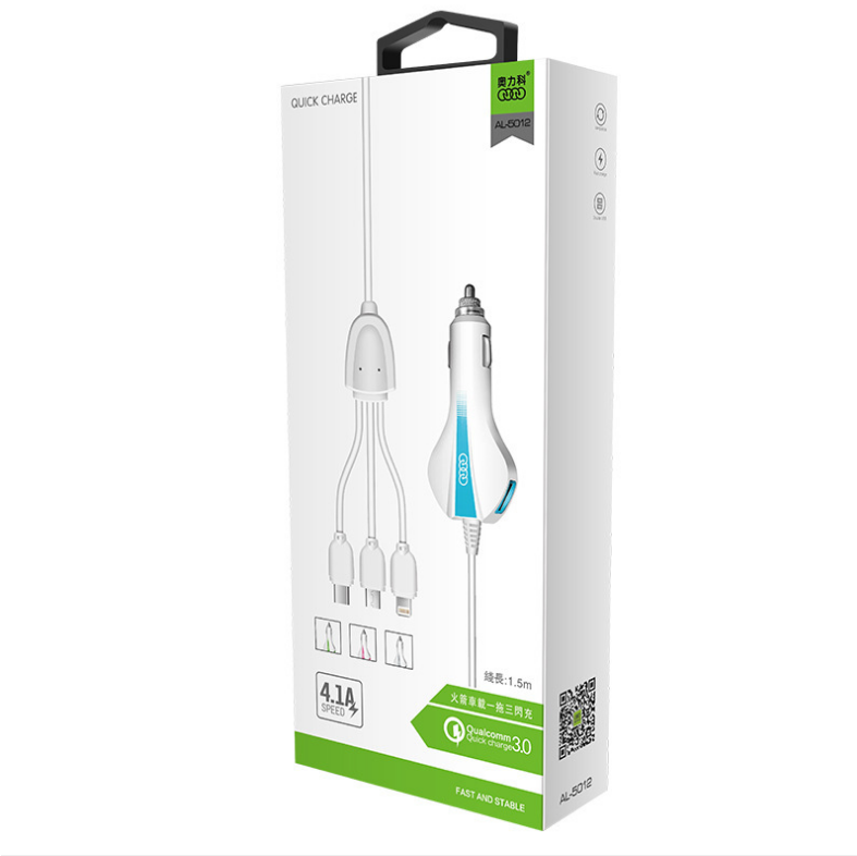 4.1A车充快充 车载充电器一拖三汽车usb多功能点烟器通用型