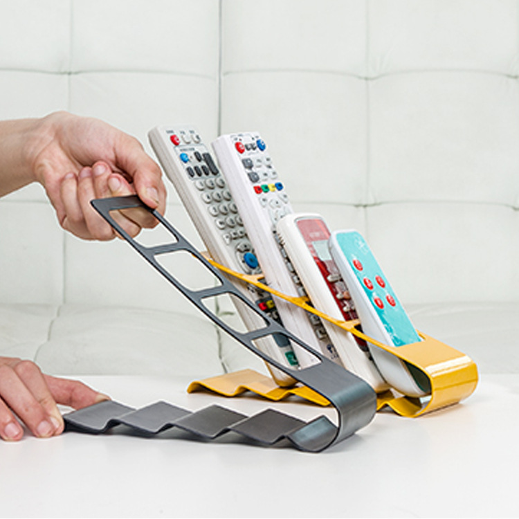 E27铁艺四格遥控器收纳架桌面电视空调遥控器收纳座收纳盒实用细节图