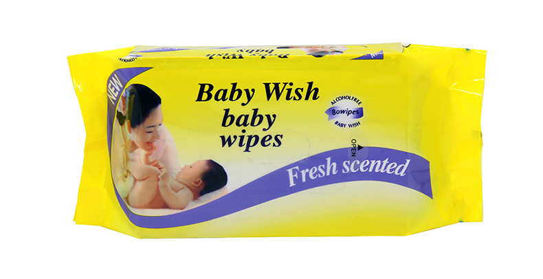 天然婴儿湿巾纸 珍珠纹80抽 儿童手口湿巾 母婴用品 现货批发产品图