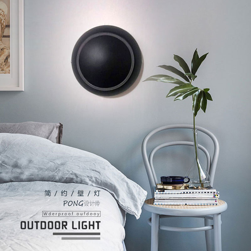 Simple living room, bedroom, bedside lamp, staircase, corridor, corridor lamp, indoor circular LED rotating wall lamp