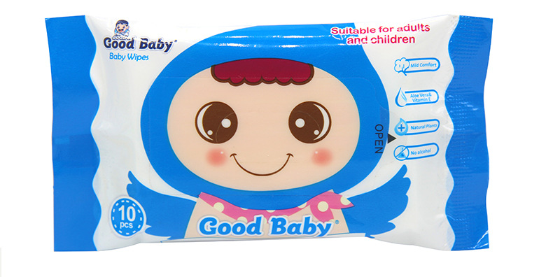 婴儿手口湿巾10片装 餐饮酒店湿巾 厂家批发 婴儿湿巾 定制湿巾产品图