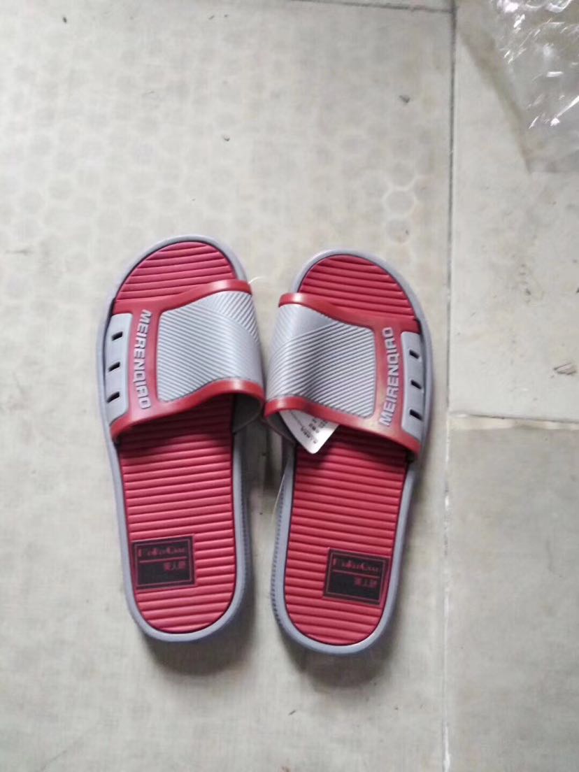 Meiren Bridge Men's one-piece flip-flops, size 40-45, 5 colors details Picture