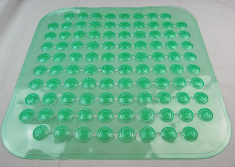 Transparent/solid-color square dot round bead plain transparent bathroom mat, anti-slip mat, PVC floor mat, bathtub mat details Picture