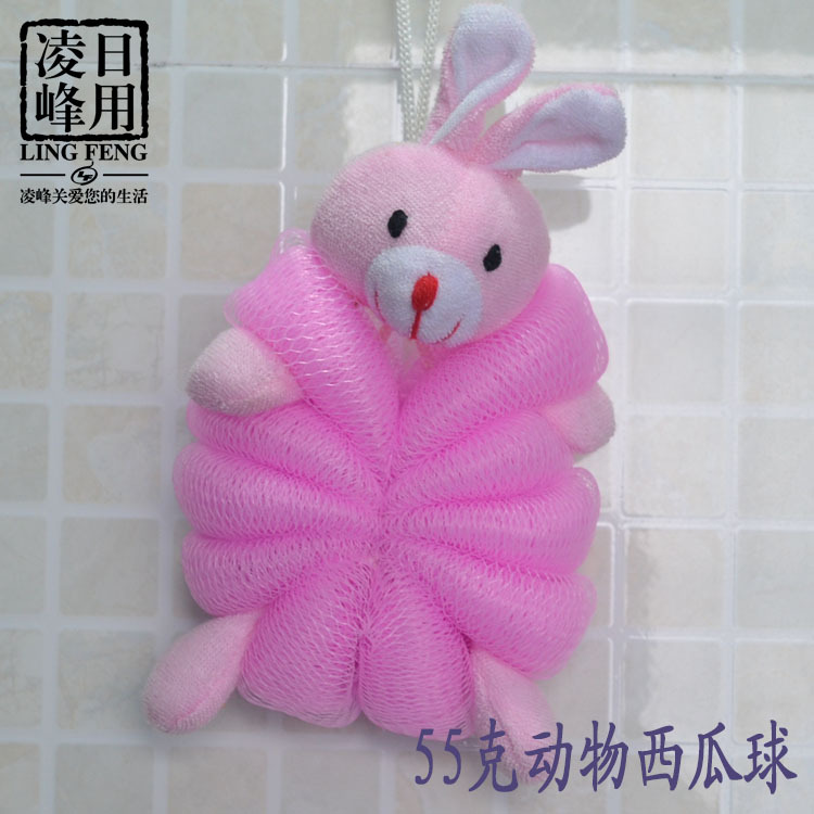 韩版可爱动物公仔沐浴球 浴室洗澡家居浴球 优质浴花 55克大浴花