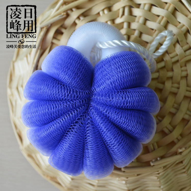 精致高档洗浴用品批发 彩色丝网沐浴球加大手挽浴花 创意礼品