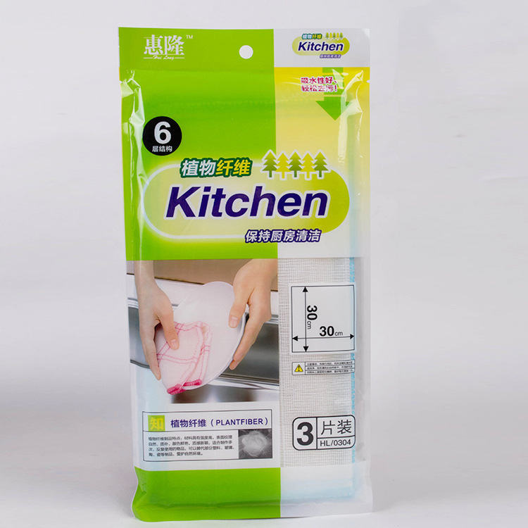Kitchen household goods do not touch oil good cleaning wholesale vegetable fiber dishcloth HL-0304