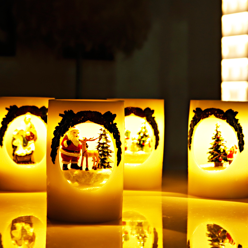 Christmas column candle lamp LED candle home lamp romantic marriage proposal candle lamp