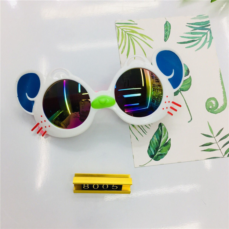 新款猫咪儿童太阳镜炫彩男宝宝墨镜遮阳眼镜细节图