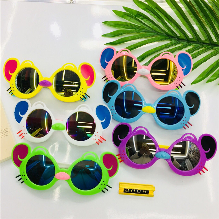 新款猫咪儿童太阳镜炫彩男宝宝墨镜遮阳眼镜