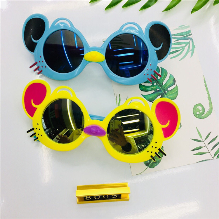 新款猫咪儿童太阳镜炫彩男宝宝墨镜遮阳眼镜产品图