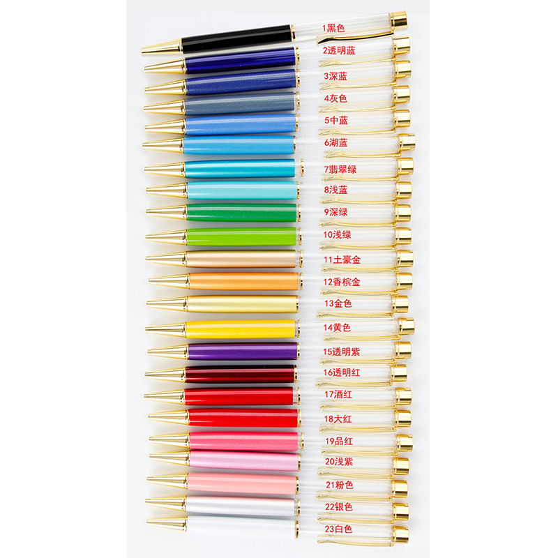 DIY handcrafted crystal pens, metal ballpoint pens, diamond pens, empty rods, custom logos, festival promotion advertisements, gift pens Application Scenario