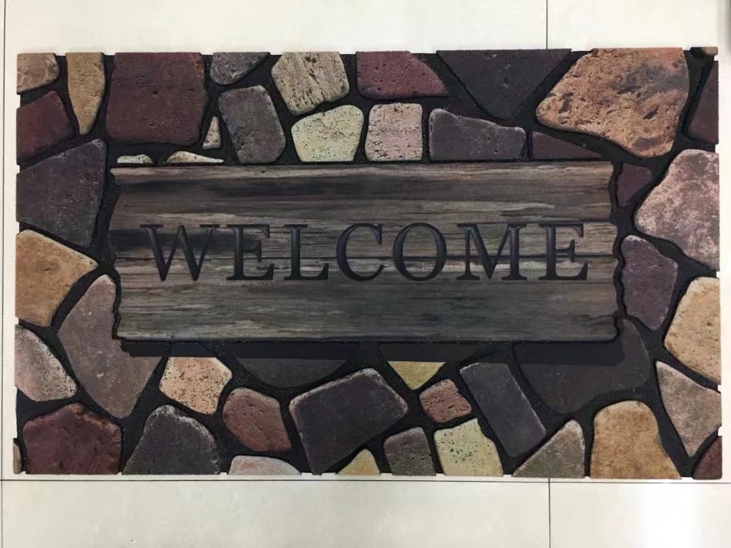 Thickened flocking printed pad WELCOME pad Flocking pad Printed pad Anti-slip foot pad 40*60cm details Picture