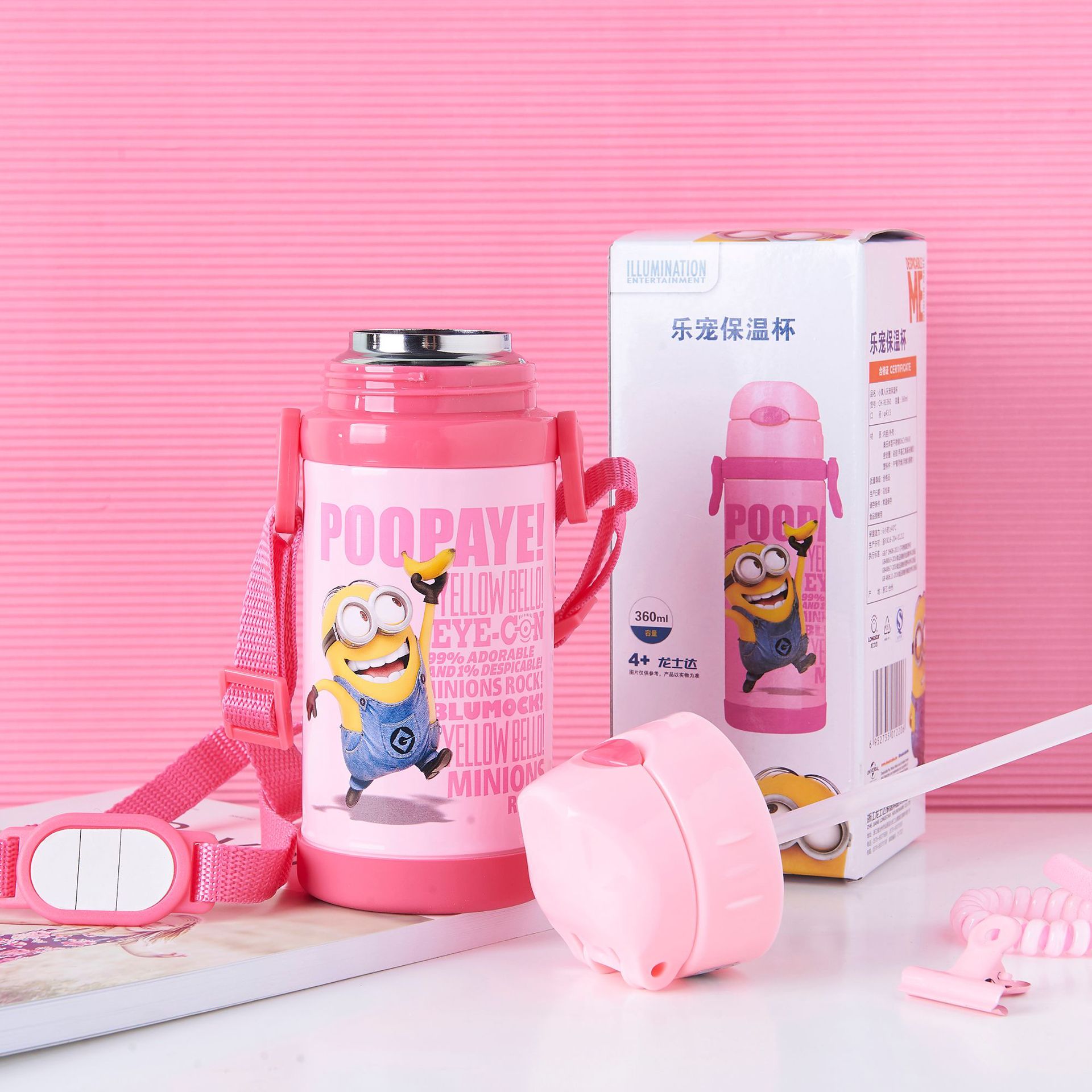 New Autumn/Winter 2018 Minions music Pet thermal insulation Cup Portable thermal insulation water cup for students stainless steel thermal insulation for children