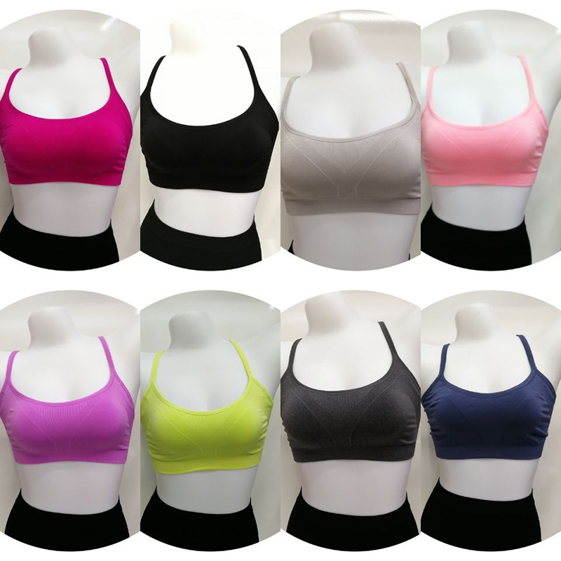 The New United States Back Underwear Women Adjustable Shoulder Strap Seamless Solid Color Bra Shock-Proof Fitness Vest Wholesale